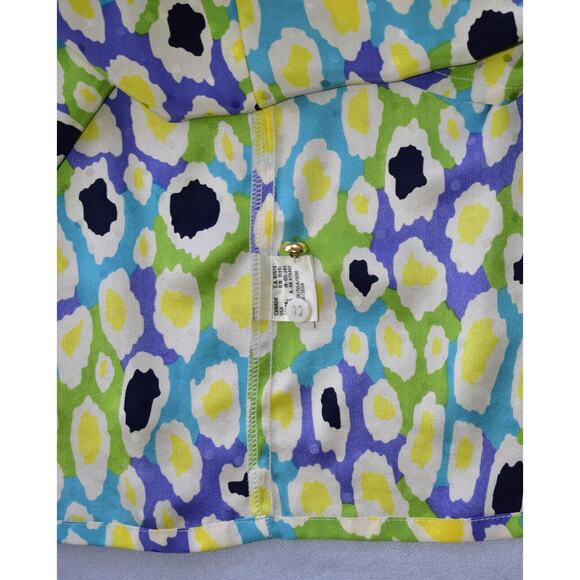 C0 Auth ESCADA BY MARGARETHA LEY Turquoise Lime Yellow Silk Shirt Blouse Size 38 - Picture 5 of 5